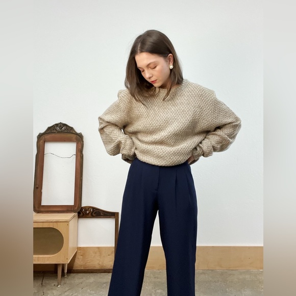 Purnell Oversized Slouchy Chunky Knit Oatmeal Sweater, Pre-loved in EC - Picture 6 of 16